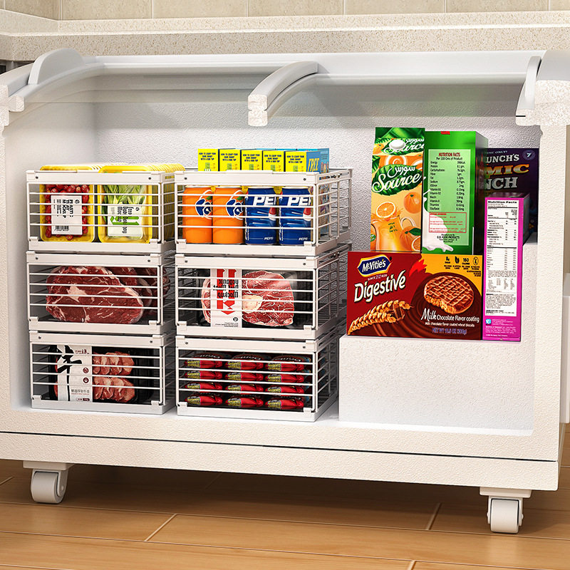 冰柜内部置物架冷柜分层吊篮网篮冷藏收纳筐挂篮内架子分隔框通用