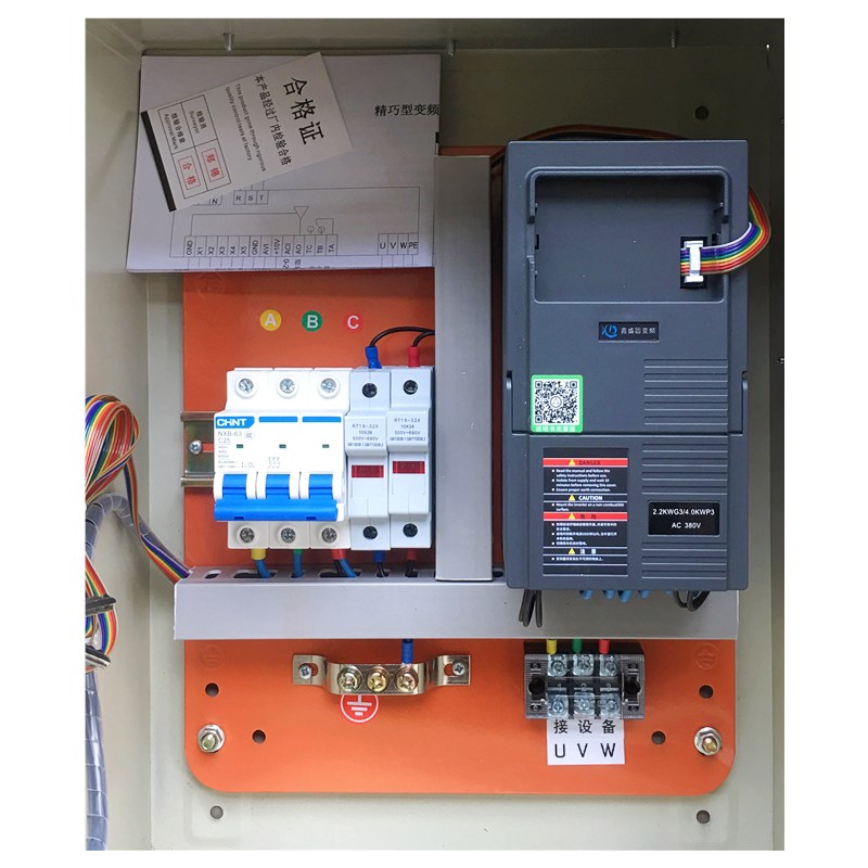 热销风机电机调速水泵恒压供水矢量变频器控制柜配电箱1.5-4-7.5-