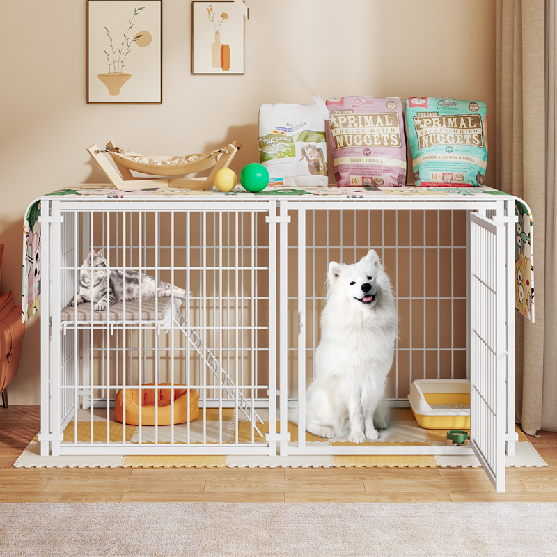 热销宠物猫狗笼子家用室内狗围栏中大型犬栅栏猫笼子超大自由空间