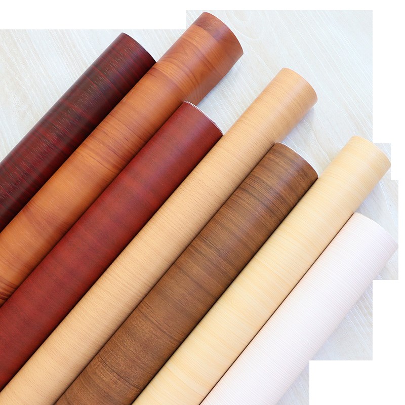 热销木纹贴纸自粘加厚仿木墙纸宿舍客厅衣柜柜子即时贴原木色家具