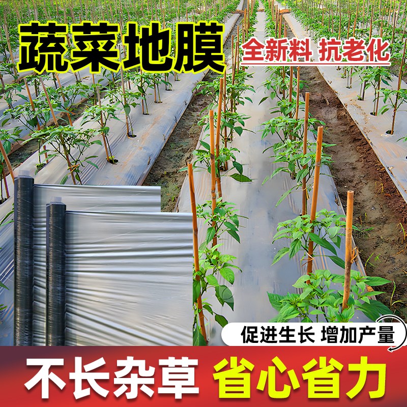 热销蔬菜地膜银黑双色塑料薄膜聚乙烯反光除草农用种植有孔黑地膜