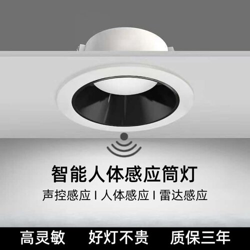 嵌入式智能人体感应筒射灯