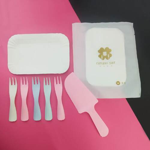 一次性蛋糕刀叉纸盘生日蛋糕餐具组合套装烘焙餐盘叉子蜡烛四合一