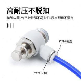 节流阀SA气动调速接头可调进气排气SL气管快速快插单向调节气缸