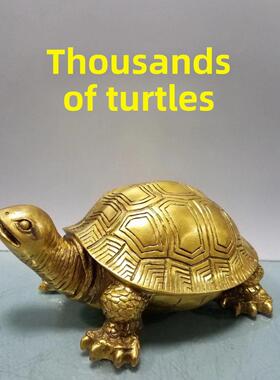 铜乌龟摆件纯铜千年龟铜龟金龟家居风水招财办公室装饰品工艺礼品