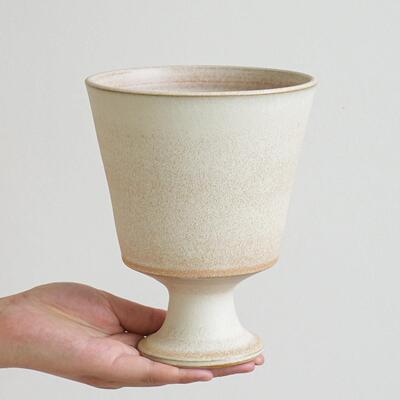 高脚垂吊植物专用花盆高级感创意个性景德镇手工陶土桌面室内透气