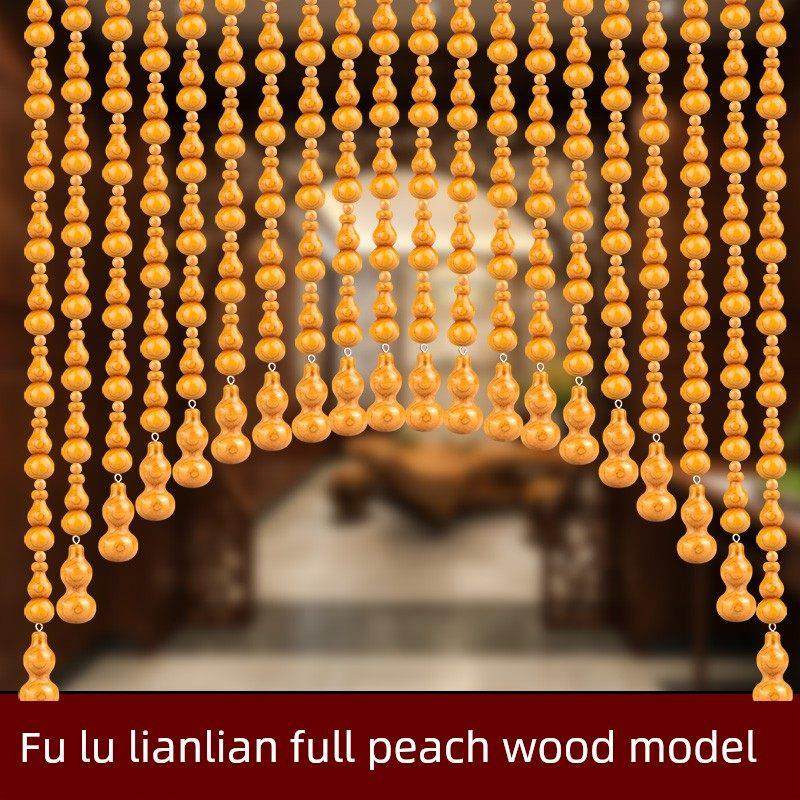2025水晶全红木葫芦珠帘卧室门帘隔断入口通道客厅阳台免打孔挂帘,居家布艺,珠帘/挂帘,淘宝优惠券,粉丝福利购,淘宝优惠卷