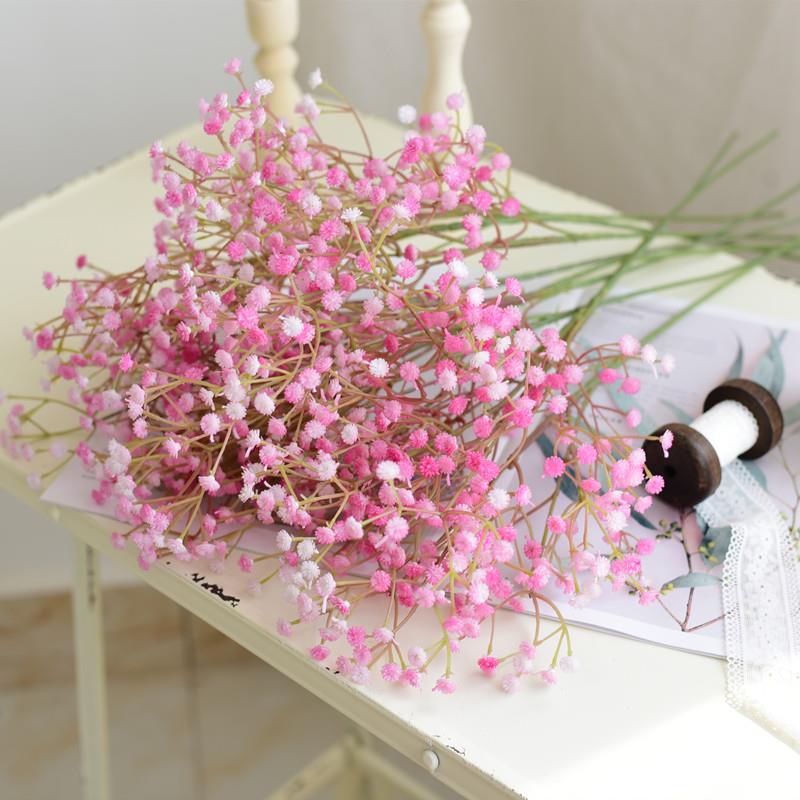 彷真花满天星假花干燥花花束田园家居客厅橱窗装饰花塑料花花艺摆