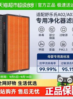 适配舒乐氏空气净化器滤芯A02/A03/A10净化机过滤网除醛