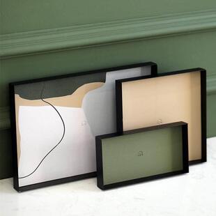 北欧风格铁艺托盘 ins风皮质收纳盘 桌面简约杂物盘 玄关钥匙盘