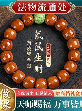 【师傅推荐】黄皮紫金鼠手串男士