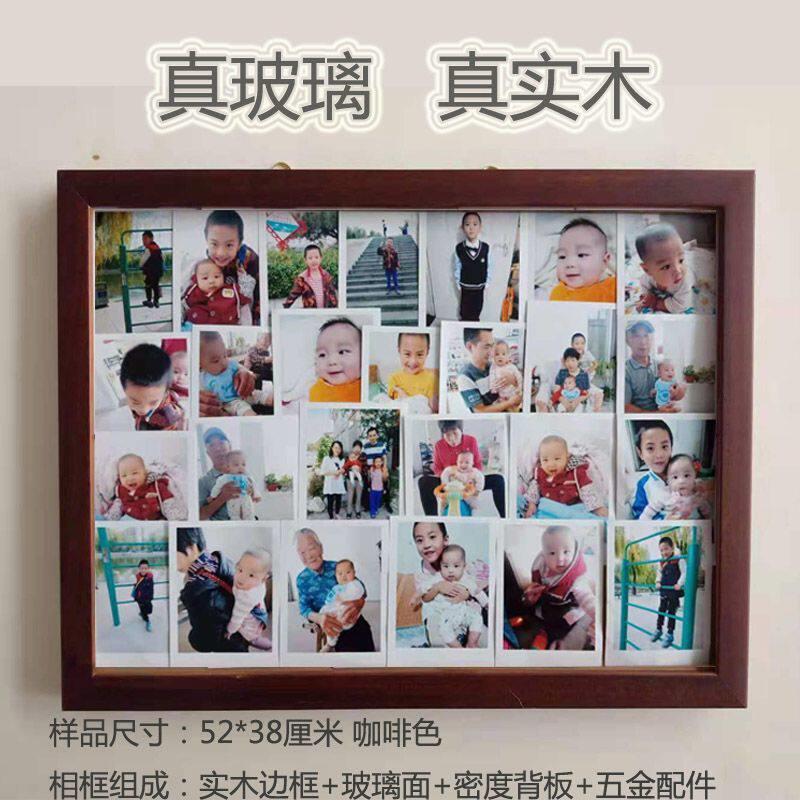 家庭照片墙老式玻璃相框挂墙 家庭客厅装饰大全家福多张照片裱框