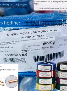 江苏上B1级阻燃剂Wdzb1-Byj 2.5/4/6方形低烟无卤国家标准纯铜全