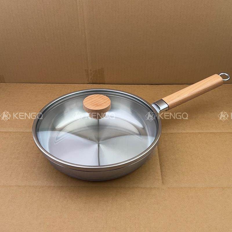 【出德国】316L不锈钢平底锅家用煎锅不沾锅无涂层煎蛋电磁炉专用