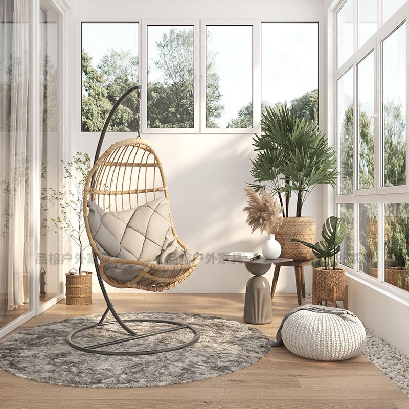 吊篮藤椅阳台吊椅鸟巢室内家用落地秋千摇摇椅网红懒人休闲摇篮椅