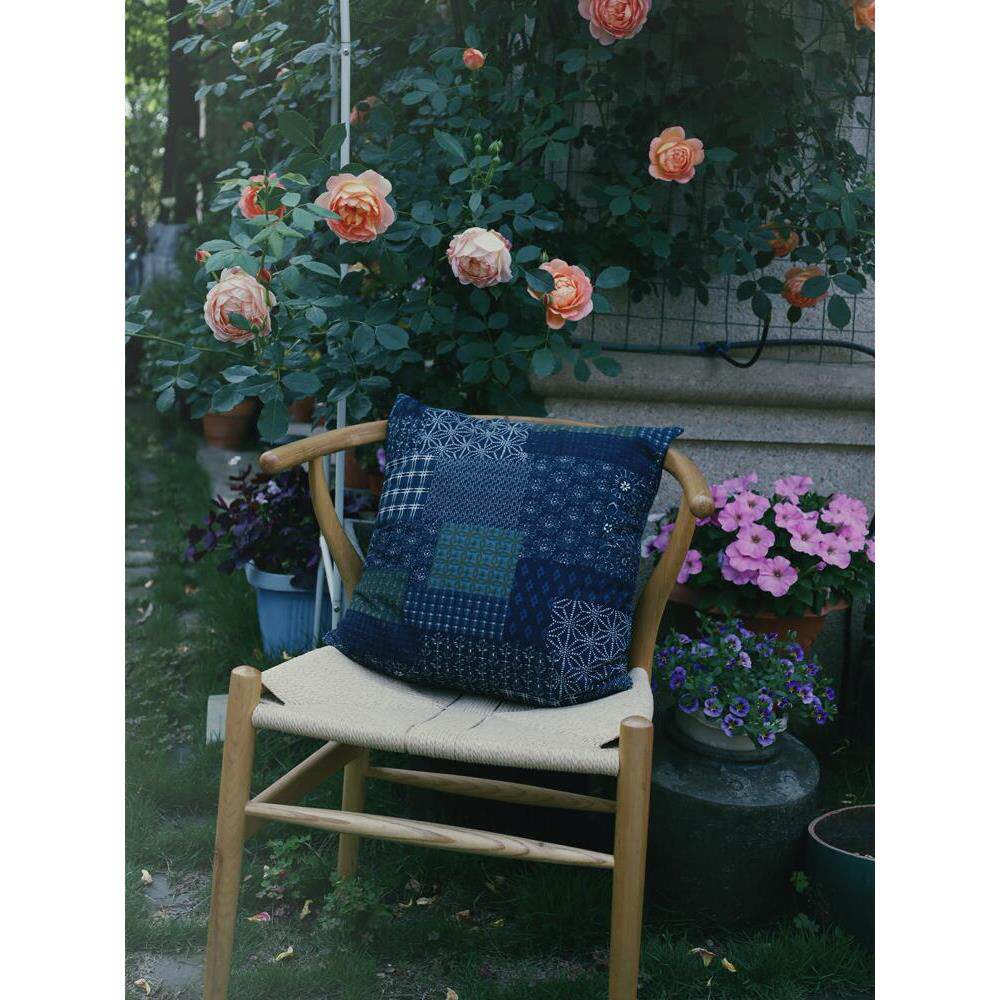 中式拼花印花抱枕靠垫民族风棉麻抱枕套客厅加厚沙发靠枕茶室茶厅