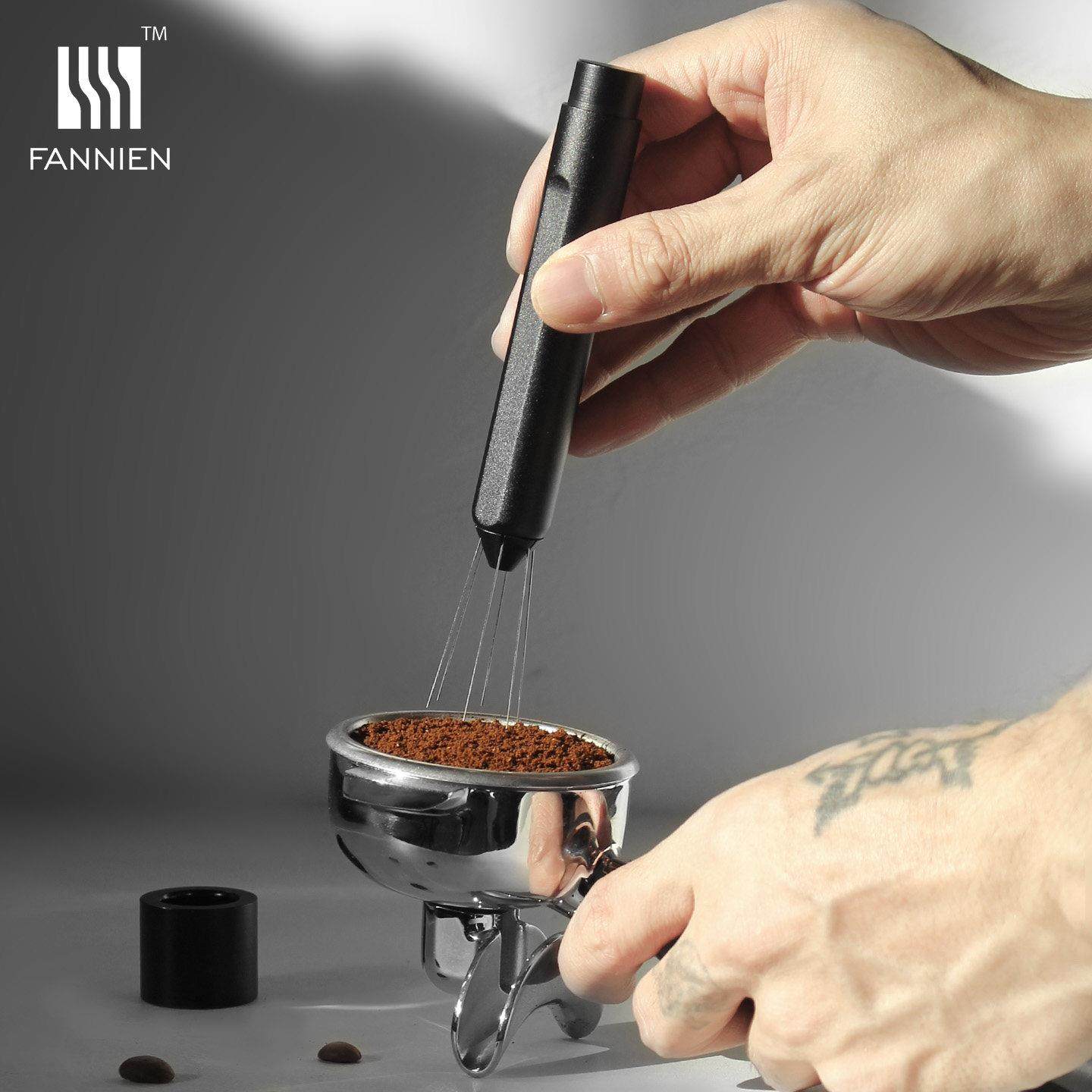 咖啡伸缩搅粉器不锈钢布粉针意式咖啡散粉针打散结块搅拌均匀布粉