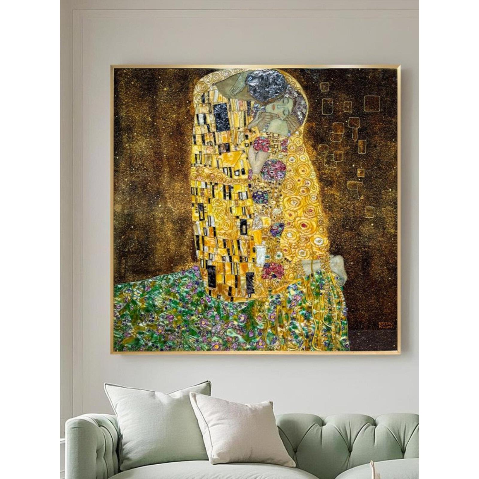 手工珐琅彩装饰画现代轻奢走廊玄关屏风挂画客厅沙发背景墙壁画