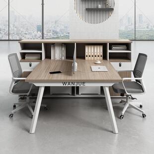 成都财务桌办公室工位办公桌椅组合简约双4四对坐6人位屏风员工位