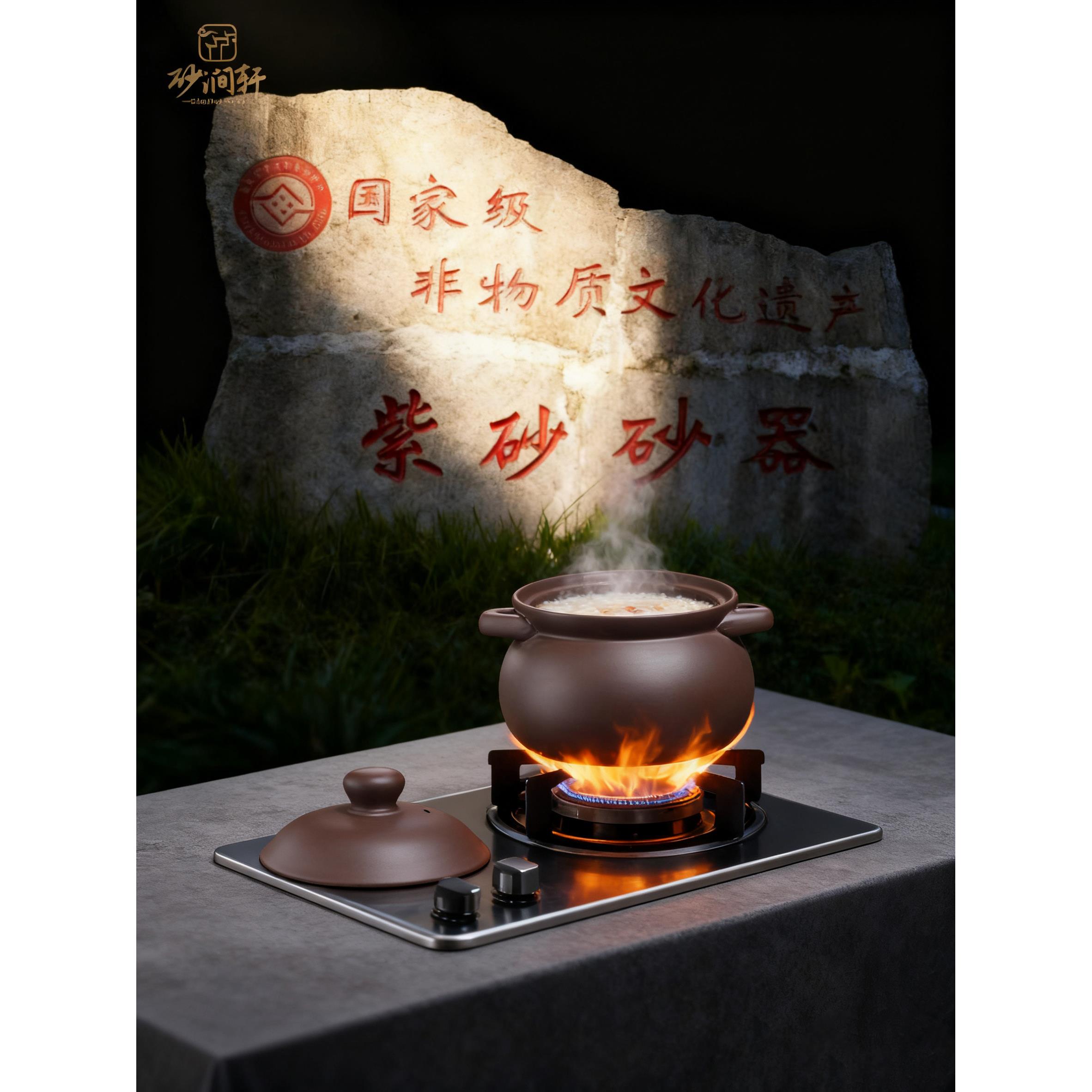 宜兴紫砂锅煲仔饭炖锅沙煲无釉家用煲汤耐高温干烧不裂燃气灶砂锅