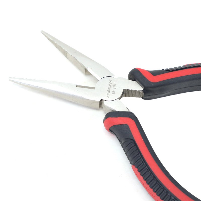 力易得E512i1B双色柄美式6英寸尖嘴钳手工小平口钳珠宝钳子尖嘴钳