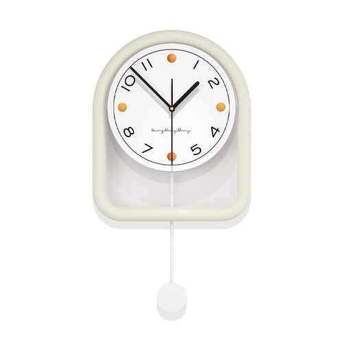 奶油风客厅挂钟钟表网红摇摆创意家用现代简约挂墙餐厅Y高级感时