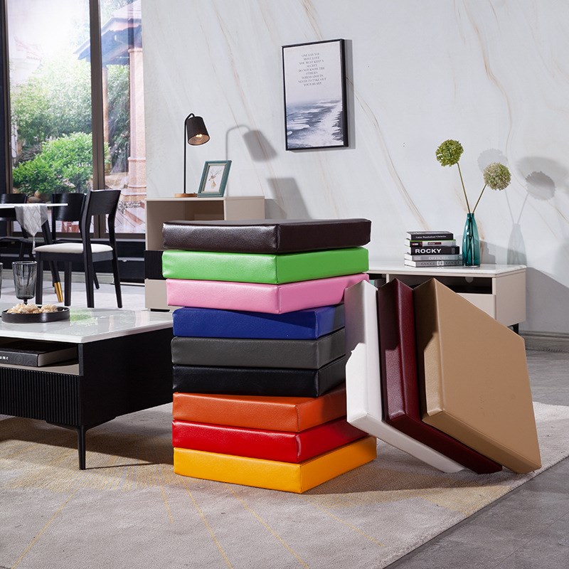 定制皮革高密度海绵坐垫椅子垫榻榻米庭院圆M形pu垫高密度沙发家