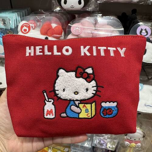 日本三丽鸥复古风kitty洋气收纳包50周年限定款单肩手提包零钱包