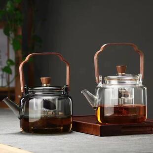围炉煮茶壶玻璃茶壶加厚耐热烧水壶大容量电陶炉煮茶提梁壶蒸茶壶