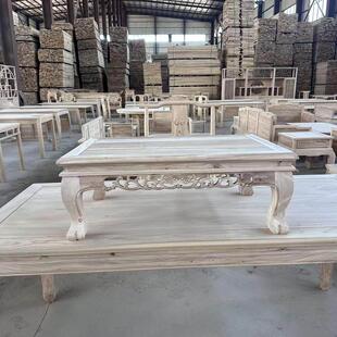 北榆木实木网红炕桌白茬榻榻米炕桌东北炕几飘窗小茶几矮方桌榫卯