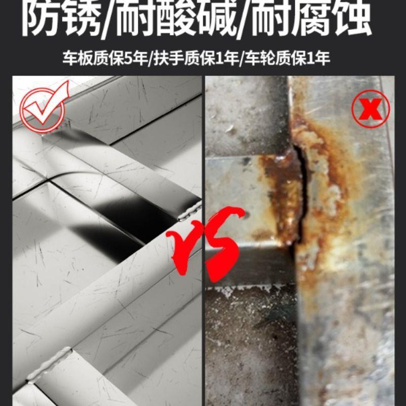 304不锈钢小推车拉货手推车搬运车家用平板车拖车小拉车便携折叠