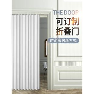 PVC折叠门开燃气厨房临时门免打孔简易门商铺门隔断门移门推拉门