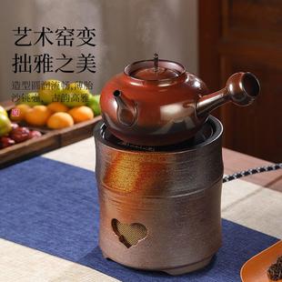 复古侧把陶壶家用烧水煮茶壶泡茶壶耐热粗陶壶电陶炉炭炉燃气可用