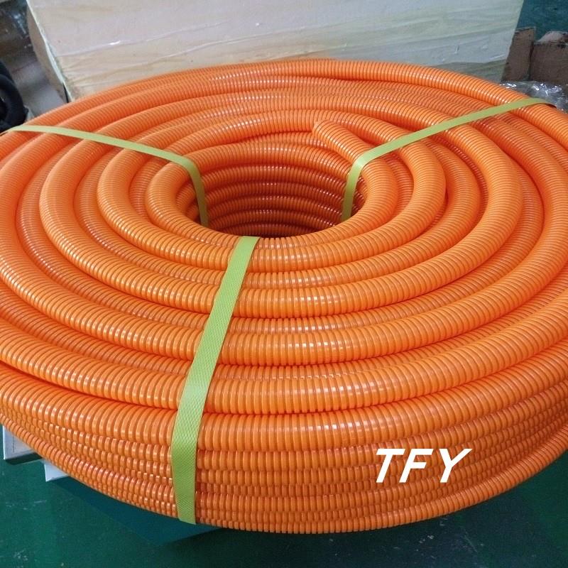 橙色尼龙阻燃波纹管UL94V0 橙黄色PA塑料管 新能源线束护套软管