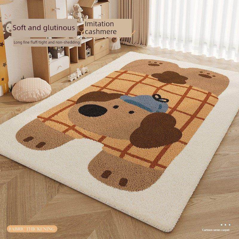 曹力任家卡通小狗儿童房地毯卧室床头地毯防水脚垫客厅彷羊绒地垫,居家布艺,地毯,淘宝优惠券,粉丝福利购,淘宝优惠卷