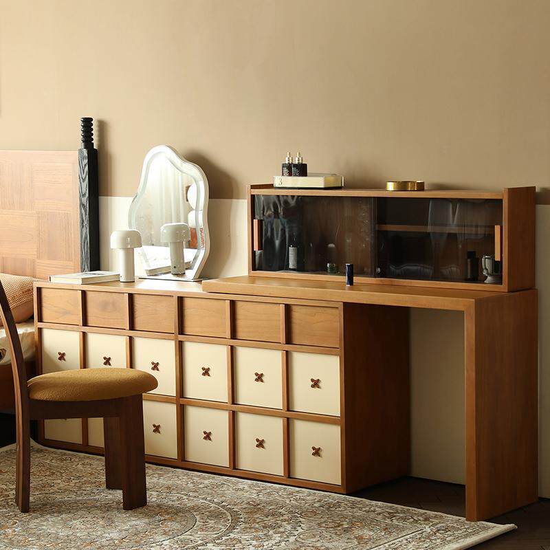 繁星中古实木饰面法式覆古化妆台转角简约卧室床尾化妆台