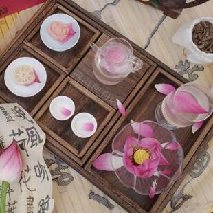 玻璃宋壶茶具套装 国风茶盘多格实木茶盘下午茶套餐中式 甜品茶杯
