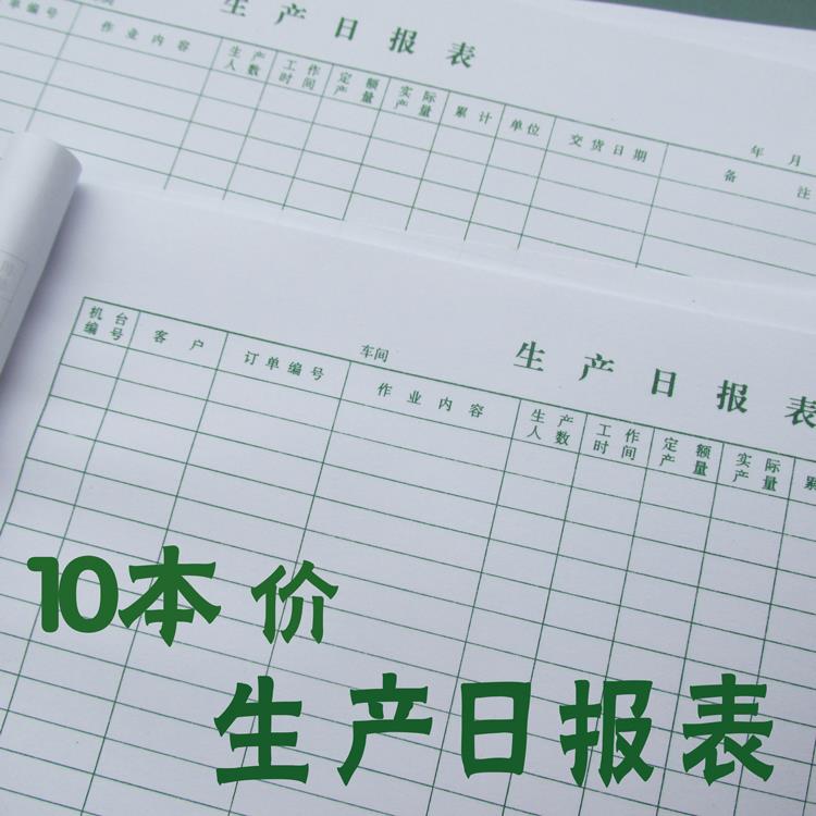 生产日报表工厂订单车间生产明细表格工作内容记录规划10本装定制