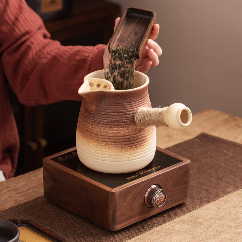 电陶炉围炉煮茶器可干烧粗陶罐罐茶壶烤奶茶泡茶壶煮茶炉茶具套装