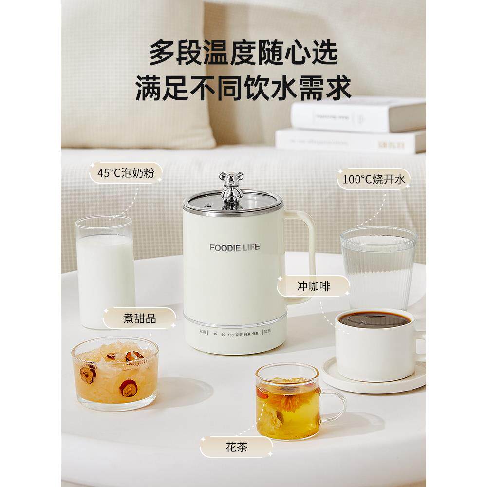 便携式烧水杯电热杯小型旅行加热水杯恒温烧水壶一人电炖杯全自动