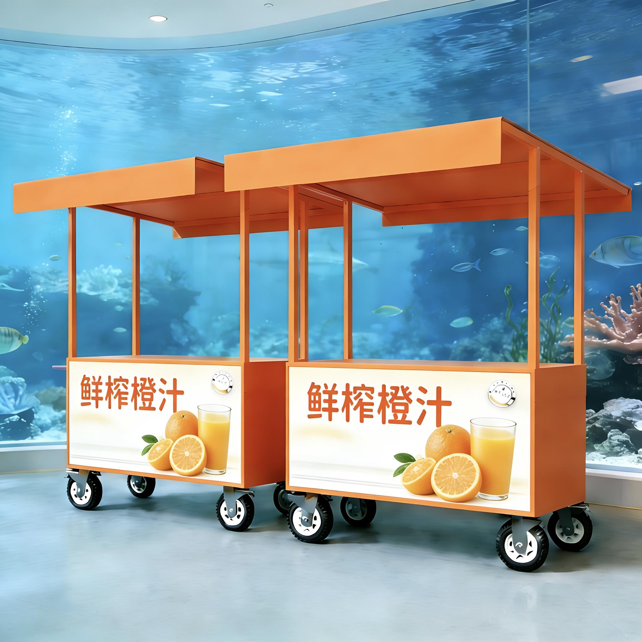 景区广场果茶甜品饰品售卖车集市夜市摆摊小推车商场产品推广摊位