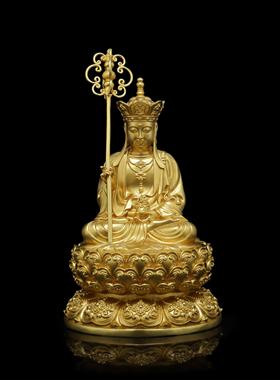 汉传全铜大愿地藏王菩萨摆件金身小佛像随身佛居家佛堂供奉车摆件