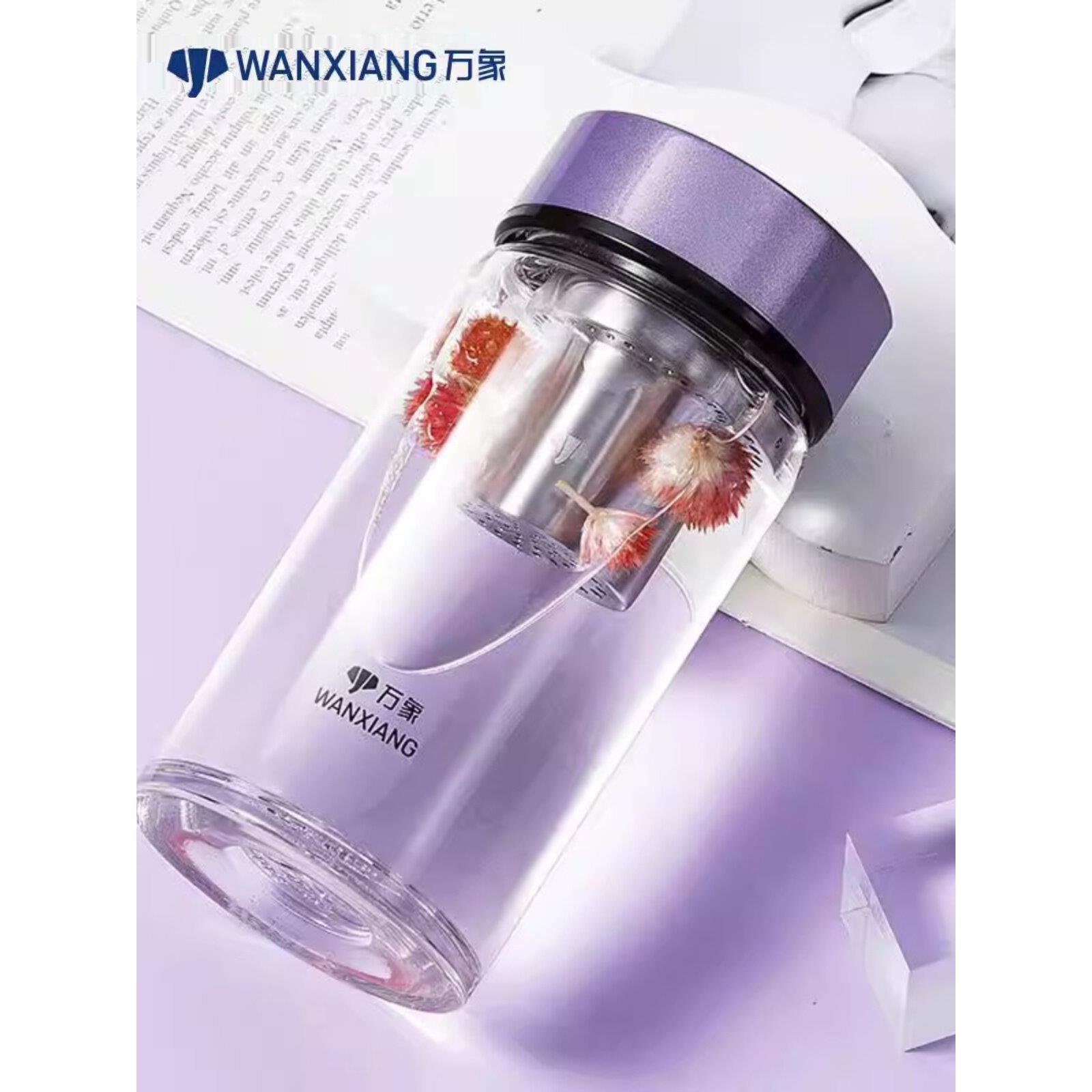 万象单层玻璃男女滤芯杯全新个性化创意花茶杯家用便携水杯U163