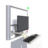 电脑萤幕壁挂支架自动化医疗设备屏幕挂架旋转带可折叠键盘托 托