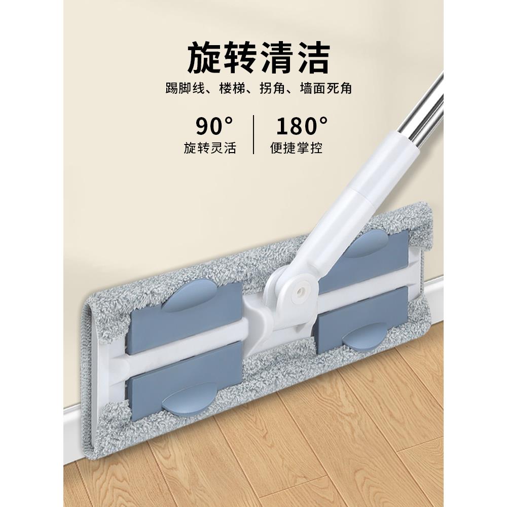 日本进口JHMO拖把家用一拖懒人免洗拖布平板拖地神器净夹布木地板