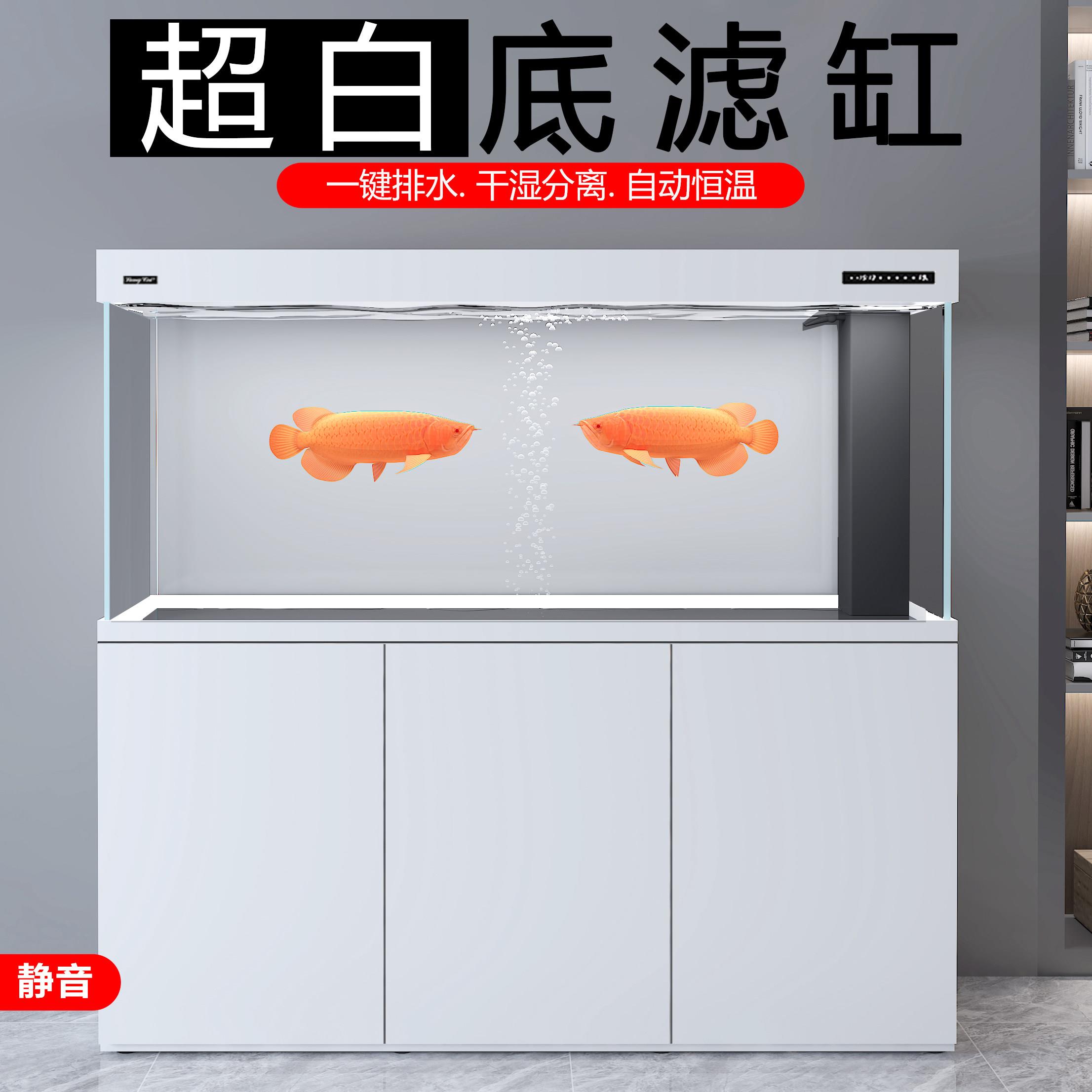 带柜子一体底滤鱼缸新款客厅小型免换水自循环生态免打理超白玻璃