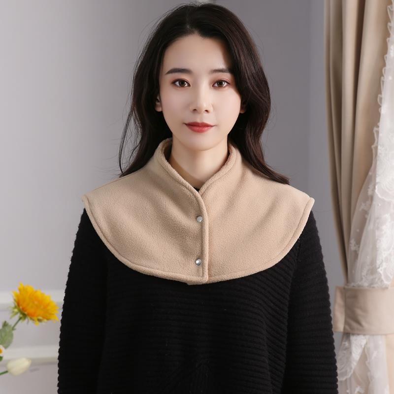 保暖护肩百搭假领子女睡觉保颈椎穿空调房坎肩大衣领绒内搭围脖套