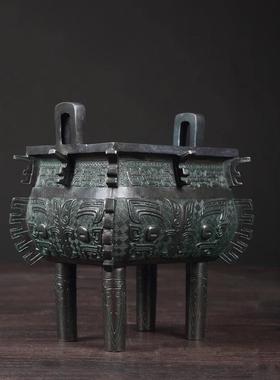 弗朗德古董青铜大型纯铜鼎饰品铜鼎香炉工艺品开放市场商务礼品