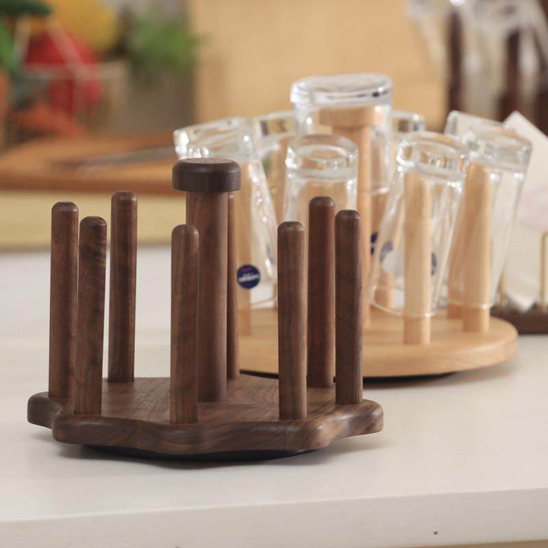 黑胡桃木杯子架桌面置物架家用收纳架沥水架简约挂架实木旋转杯架,家庭/个人清洁工具,杯架,淘宝优惠券,粉丝福利购,淘宝优惠卷