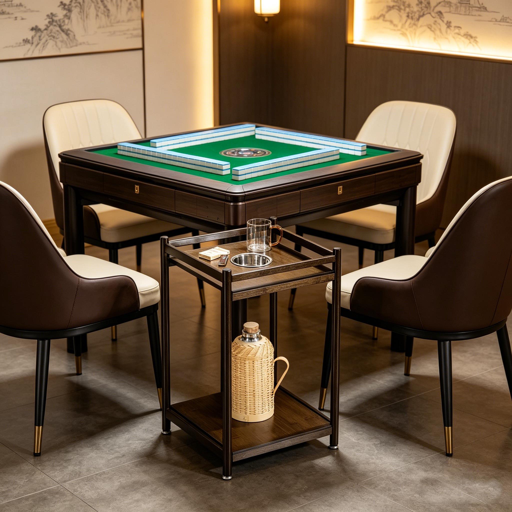 麻将机茶水架角几棋牌室茶桌边柜掼蛋桌边几置物架客厅家用小茶几